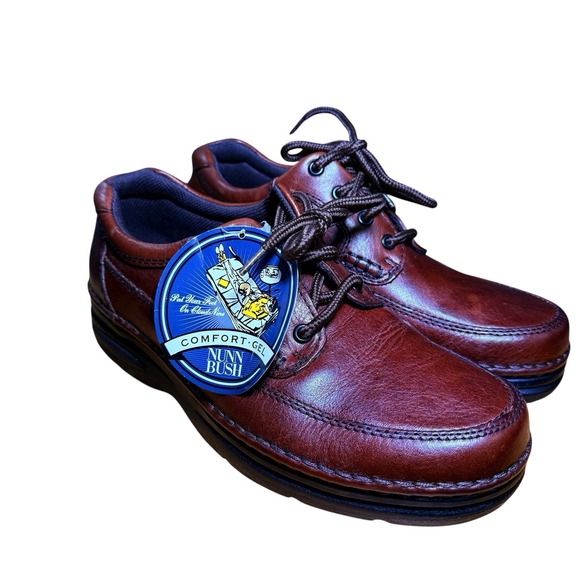 Nunn Bush Cameron MocToe Oxford MENS 9M NWOB Leather Brown Walking 83890-64 Shoe